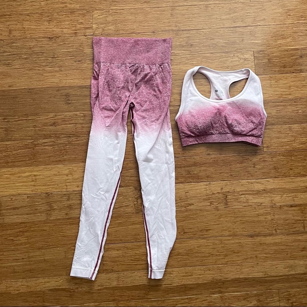 Ombre Leggings and Sports Bra Workout Set